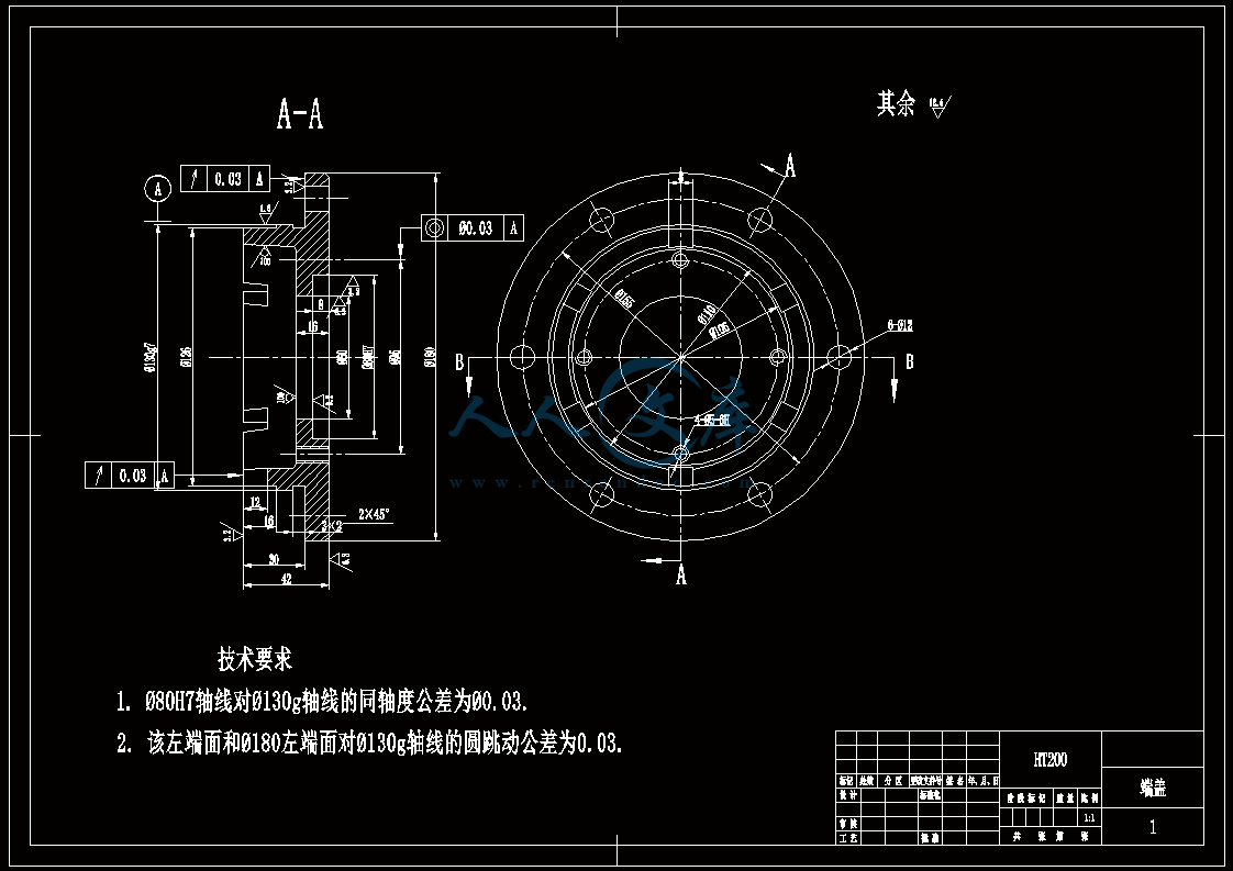 端盖类零件数控工艺分析及铣削编程及其夹具设计机械毕业设计论文A2090_人人文库网