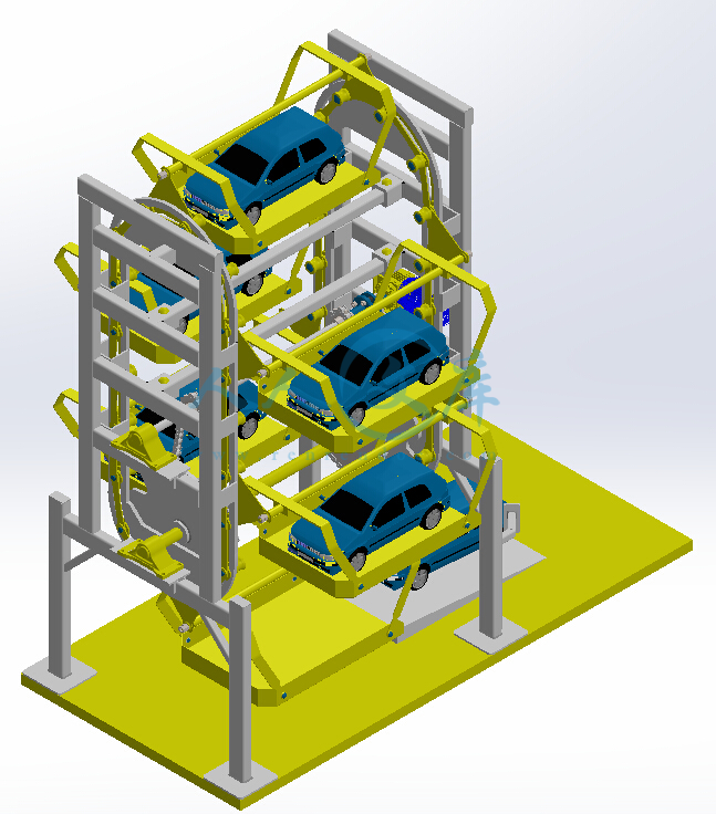 垂直循环立体停车库三维图纸概念图_人人文库网