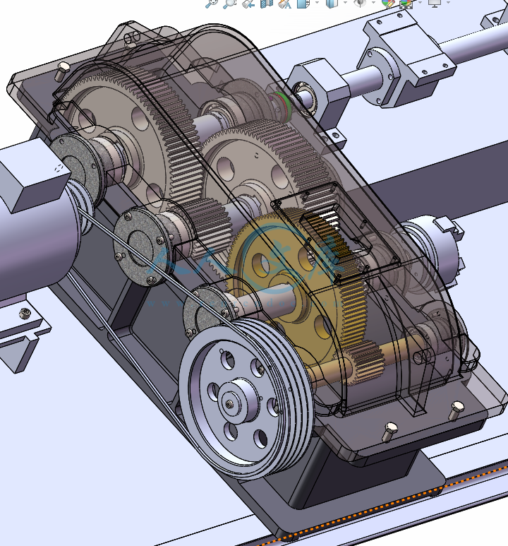 三级齿轮减速器三维模型图纸