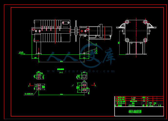 板框压滤机cad图纸
