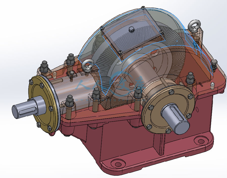 一级圆锥齿轮减速器(cad图纸 solidworks三维建模)课程设计