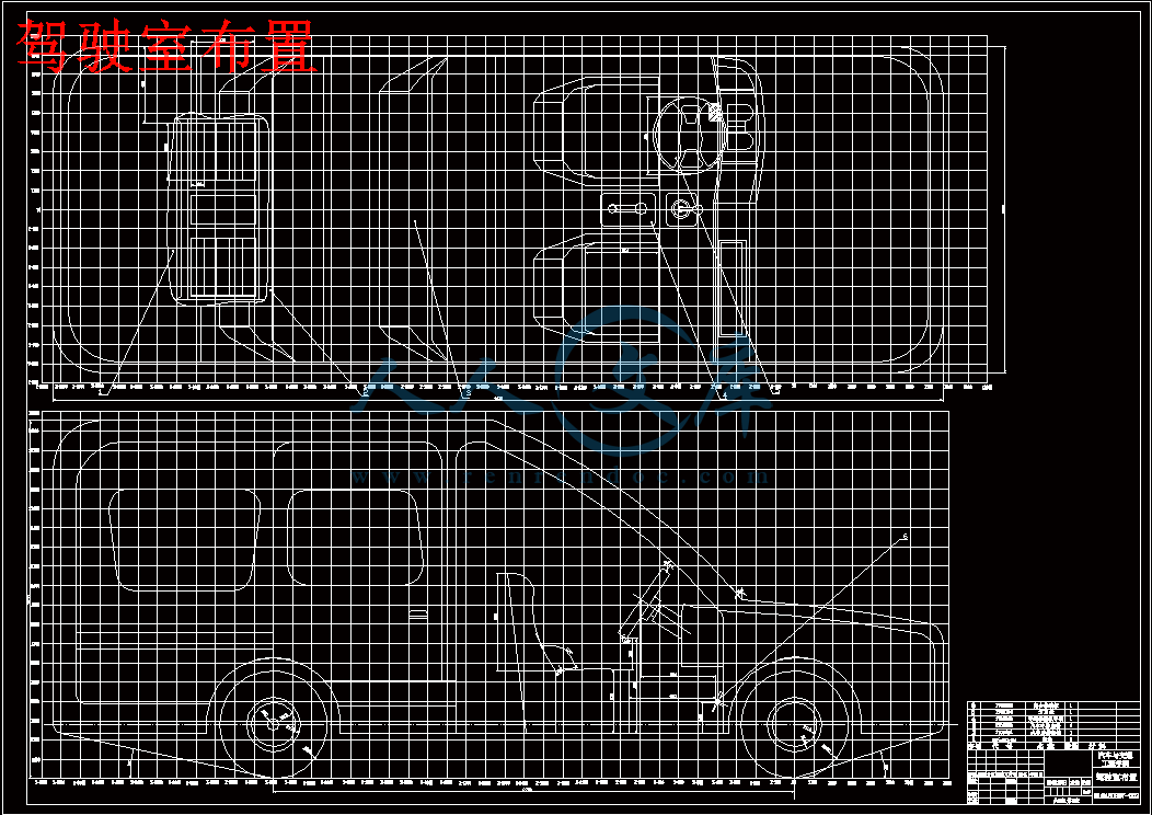 rl6460混合動力微型客車總佈置設計汽車類3張cad圖紙優秀