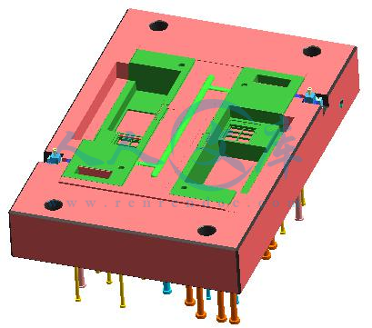 rar 上模板.dwg 动模仁.dwg 动模