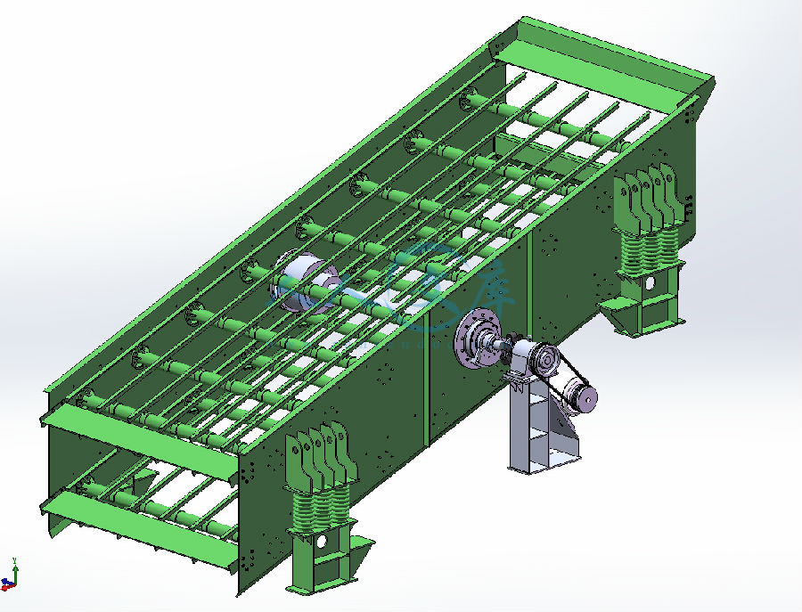 122圓形振動篩設計solidworks2014模型非標機械設計