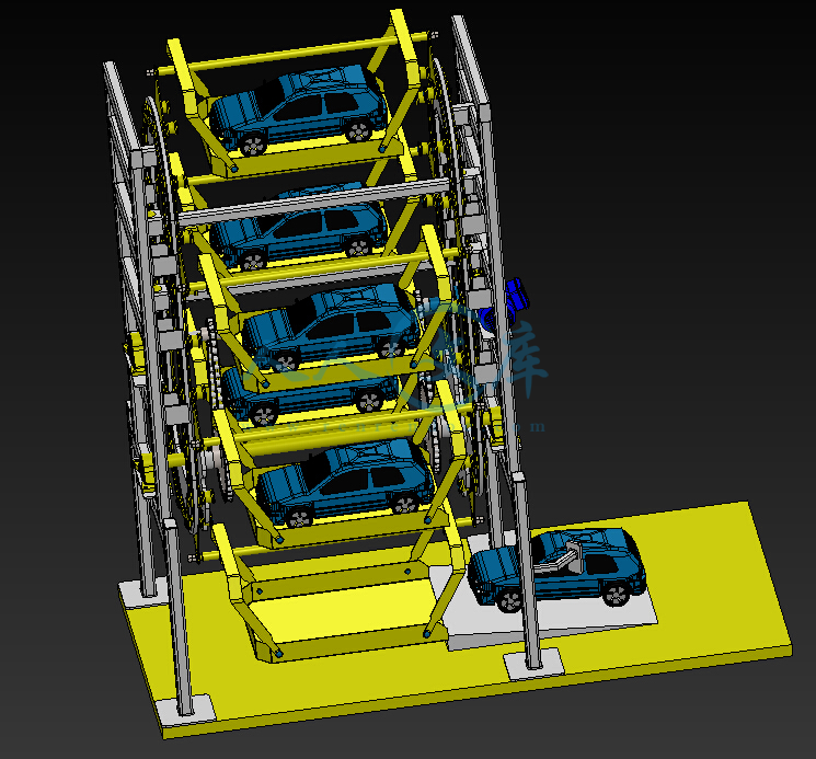 垂直循環立體停車庫三維圖紙_人人文庫網