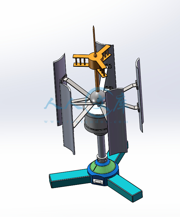 垂直式风力发电机三维图