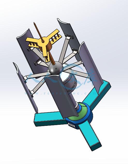 垂直式风力发电机三维图