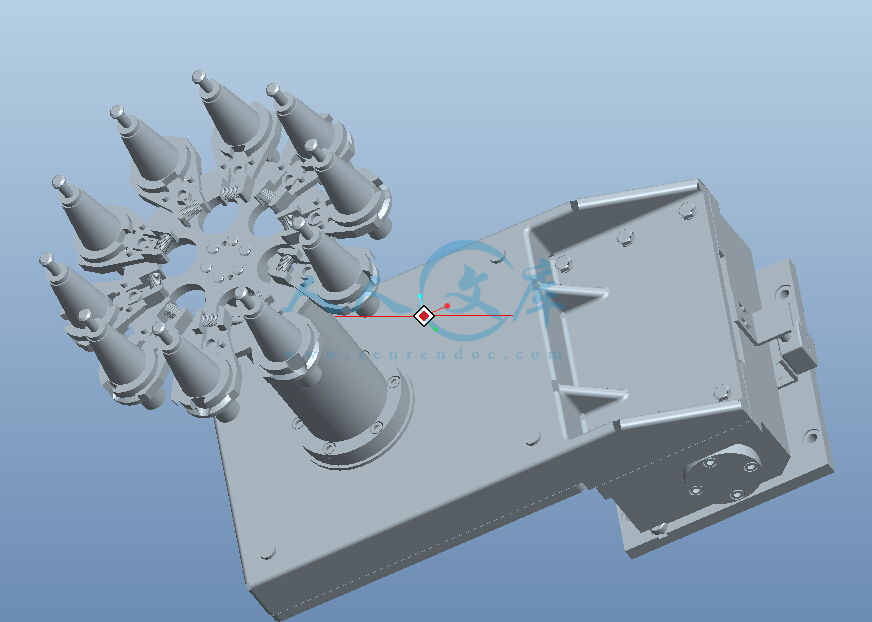 立式加工中心圓盤式刀庫三維圖3d模型